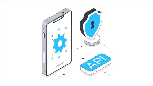 Secure API  Isometric Animation.