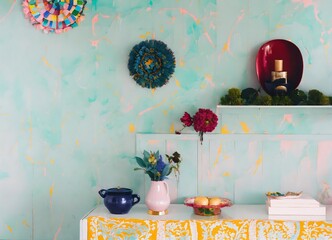 interior design scene with a table