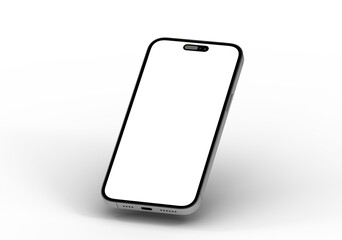 High-quality image of a modern smartphone with a blank screen, perfect for app presentations or website mockups.