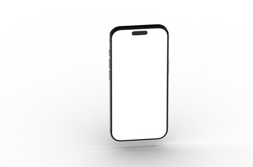 High-quality image of a modern smartphone with a blank screen, perfect for app presentations or website mockups. Isolated on white background.