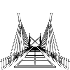 cable-stayed bridge architectural design spanning a waterway in a metropolitan area showcasing engineering excellence and structural innovation for urban development projects.