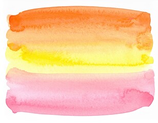 Luminous Sunset Hues HandPainted Watercolor Gradient in Orange Yellow and Pink.