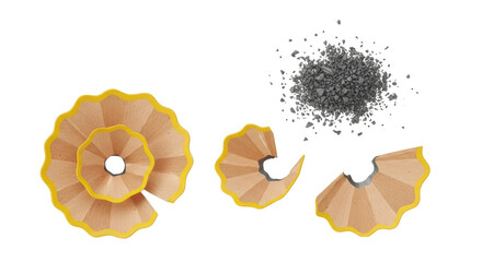 Isolated pencil shavings