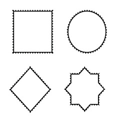 Set of Decorative Stamp Frame Shapes for Labels, Badges, and Vintage Design