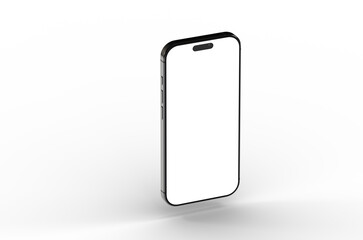 High-quality image of a modern smartphone with a blank screen, perfect for app presentations or website designs.