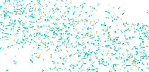 Festive confetti background with teal and gold elements. Perfect for celebrations, parties, and events.