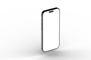 High-quality image of a modern smartphone with a blank screen, ideal for app presentations or website mockups.