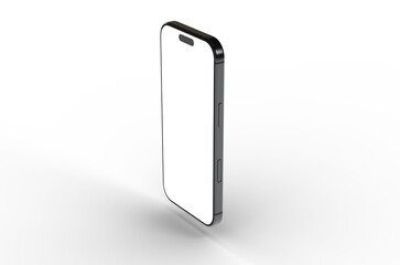 High-quality image of a modern smartphone mockup with a blank screen, perfect for app presentations or website designs.  Download now!