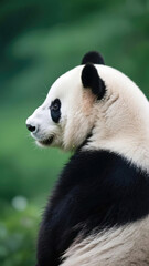 Naklejka premium Giant Panda Close - up, for Wildlife Photography, Nature Conservation Promotion, Animal Popularization, Travel Promotion, Ecological Research