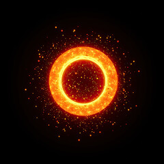 Naklejka premium Glowing Orange Ring with Sparkles