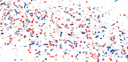 Download this festive image of red, white, and blue confetti, perfect for celebratory designs and backgrounds.