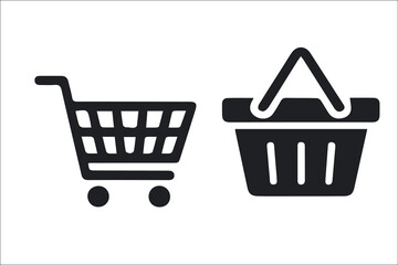 shopping cart icon on white background