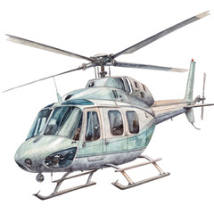 Fototapeta premium Watercolor Helicopter Illustration isolated on transparent background
