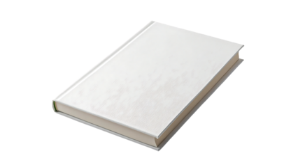 white book cover mock up isolated on transparent background isolated on white background