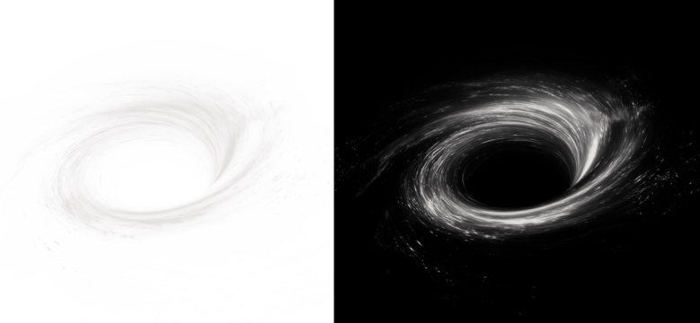 Abstract PNG vortex with bright spiral stream
