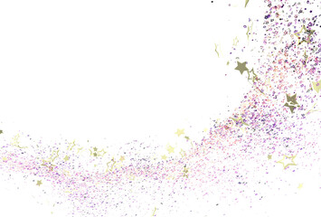 Sparkling pink and purple glitter with gold stars. Perfect for festive backgrounds, cards, and invitations.