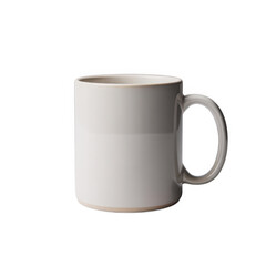 Classic white ceramic coffee mug with comfortable handle ideal for hot beverages morning routine essential kitchenware isolated on transparent background