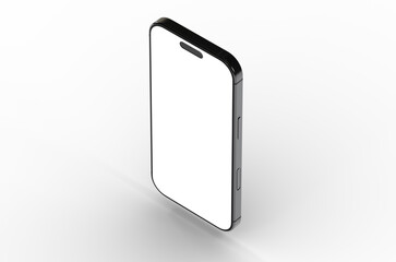 High-quality photo of a modern smartphone with a blank screen, perfect for app presentations or website mockups.