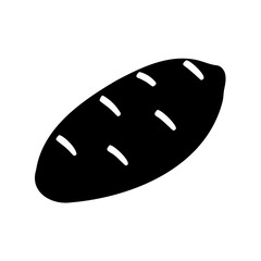 Monochrome illustration of a loaf of bread with visible scoring lines