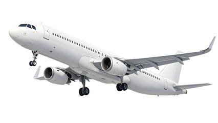 high detailed white airliner, 3d render on a white background. airplane take off, isolated 3d illustration. airline concept travel passenger plane. jet commercial airplane isolated on white background