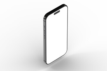 High-quality image of a modern smartphone with a blank screen, perfect for app presentations or website mockups. Download now!