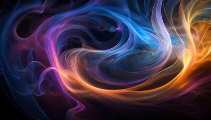Fototapeta premium ethereal abstract swirls of color in dark background for art