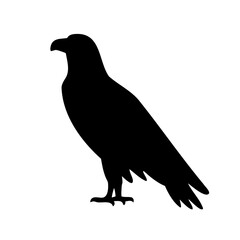 Silhouette of a majestic eagle standing tall with fierce presence and power