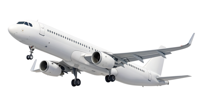 high detailed white airliner, 3d render on a white background. airplane take off, isolated 3d illustration. airline concept travel passenger plane. jet commercial airplane isolated on white background