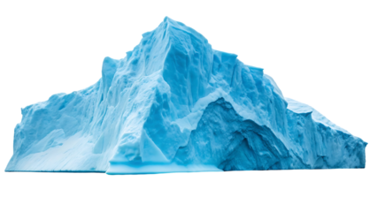huge blue iceberg isolated on transparent background isolated on white background