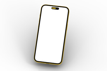 High-quality image of a gold smartphone with a blank screen, perfect for app presentations or mobile device showcases.