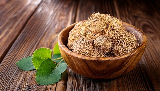 fresh eleuthero roots in wooden bowl n medicinal adaptogen herb