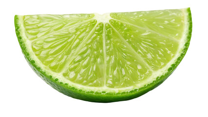 slice of lime isolated on transparent background isolated on white background