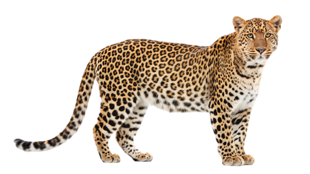 leopard on a white background png isolated generative ai isolated on white background