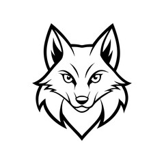 fox head mascot logo vector line art