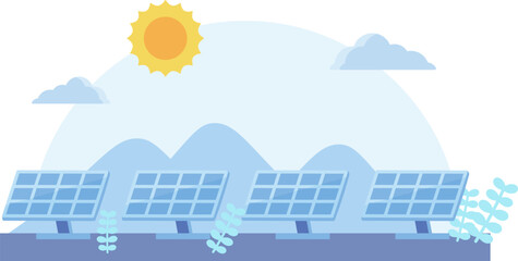 自然の中にあるメガソーラー