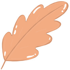 Dried leaf brown cute hand drawn clipart illustration 
