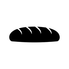 A minimalistic silhouette representation of a loaf of bread against white backdrop