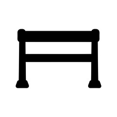 Solid Black and White Image of a Simple Barrier or Road Block