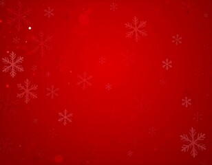 Red background with snowflakes and glitter
