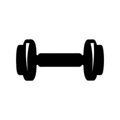 Silhouette of a black dumbbell on a white background representing fitness