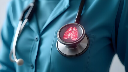 Stethoscope with Health Campaign Logo Integration