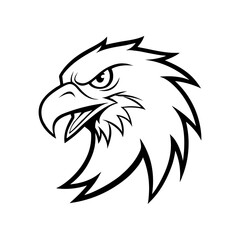 Obraz premium head of an angry eagle sports mascot vector line art
