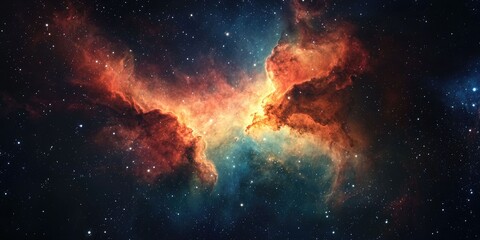A luminous nebula cloud glowing in space with a dark stellar backdrop