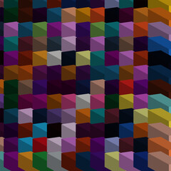 ABSTRACT BACKGROUND WITH 3D SQUARE GEOMETRIC SHAPES FLAT COLORFUL PATTERN DESIGN VECTOR TEMPLATE GOOD FOR MODERN WEBSITE, WALLPAPER, COVER DESIGN, LANDING PAGE