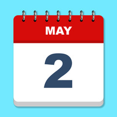 May calendar icon on a blue background