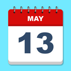May calendar icon on a blue background