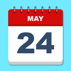 May calendar icon on a blue background