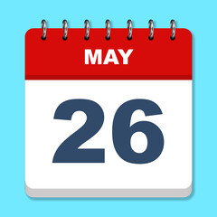 May calendar icon on a blue background