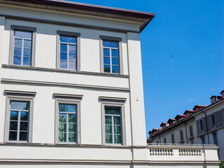 Old buildings along corso Sempione in Milan, Italy