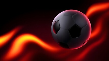 Obraz premium Glowing soccer ball surrounded by fiery motion
